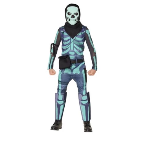 InSpirit Designs Kids' Fortnite Skull Trooper Green Halloween Costume M - Picture 1 of 10